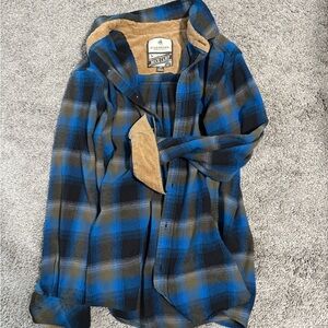 Legendary Whitetails Men's Blue and Brown Plaid Shirt